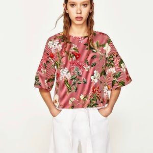 Zara striped floral top
